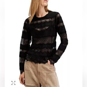 AllSaints Black Tiff Top size us 6